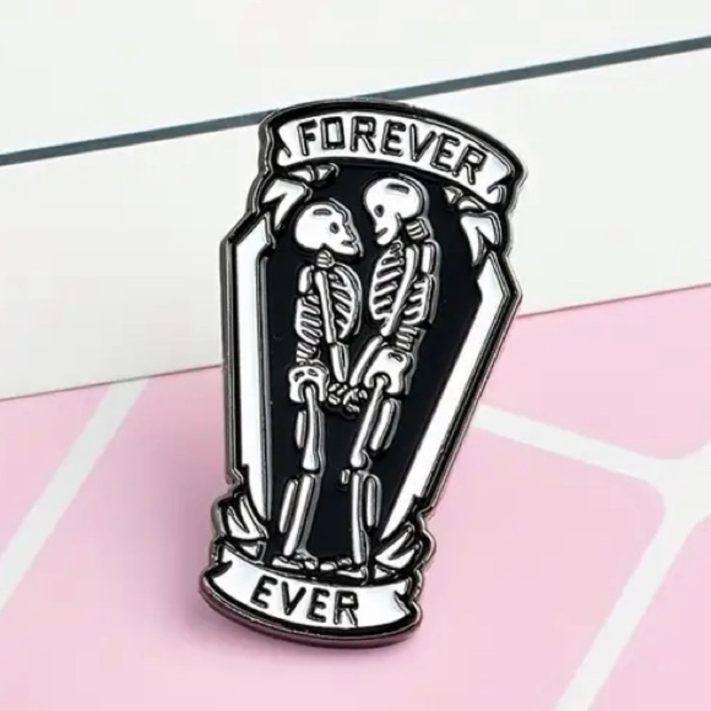 2/$20 - ENAMEL PIN - Forever Ever Skeletons Coffin
